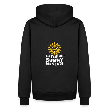 Sunny Summer Moments Vibes Sommer Sonne - Männer Premium Bio Hoodie - Schwarz - Hinten - Nico (187cm)