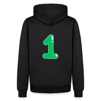 T Shirt - Men’s Premium Organic Hoodie - black - Back - Nico (187cm)