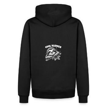 Süßes schläfriges Faultier immer mit der Ruhe - Männer Premium Bio Hoodie - Schwarz - Hinten - Nico (187cm)
