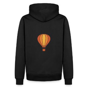 Rise & Float – Retro Hot Air Escape - Männer Premium Bio Hoodie - Schwarz - Hinten - Nico (187cm)