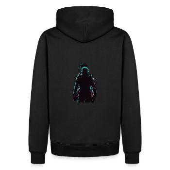 Cyber Men - Men’s Premium Organic Hoodie - black - Back - Nico (187cm)