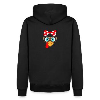 Turkey Face Leopard Print Glasses Thanksgiving - Men’s Premium Organic Hoodie - black - Back - Nico (187cm)