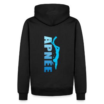 apnée apnéiste sport plongée plongeur - Sweat à capuche Premium bio Homme - noir - Dos - Nico (187cm)