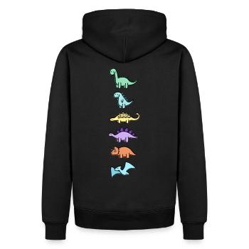 Süße Dinos - Männer Premium Bio Hoodie - Schwarz - Hinten - Nico (187cm)