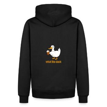 Canard à la bière Qu’est-ce que le canard - Sweat à capuche Premium bio Homme - noir - Dos - Nico (187cm)