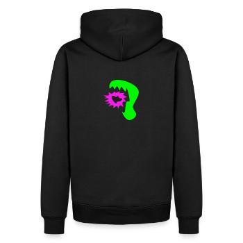 Abstraktes Monster - Männer Premium Bio Hoodie - Schwarz - Hinten - Nico (187cm)