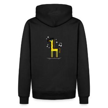 GiraffeSkateboard - Männer Premium Bio Hoodie - Schwarz - Hinten - Nico (187cm)