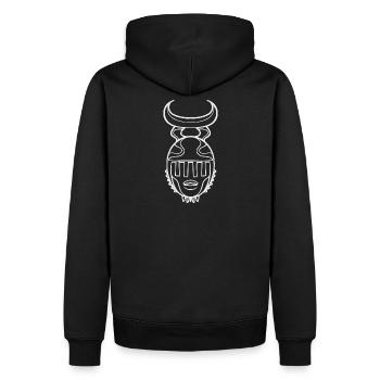 bigmask white 006 - Men’s Premium Organic Hoodie - black - Back - Nico (187cm)