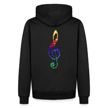 1990 - Sweat à capuche Premium bio Homme - noir - Dos - Nico (187cm)