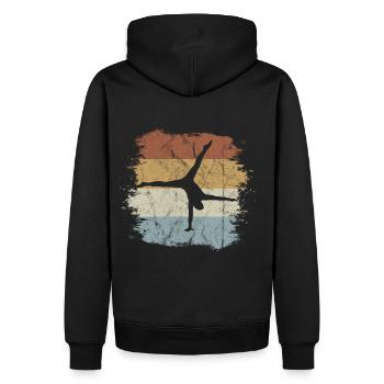 Retro Vintage Style Handstand Einarm Akrobatik - Männer Premium Bio Hoodie - Schwarz - Hinten - Nico (187cm)