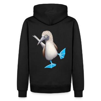 Blaufuß-Tölpel | Lustiger frecher Vogel Geschenk - Männer Premium Bio Hoodie - Schwarz - Hinten - Nico (187cm)