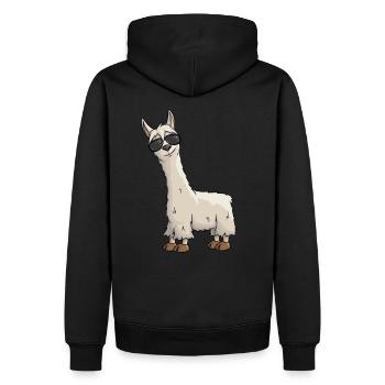 Cool hipster Lama avec lunettes de soleil cadeau Yay - Sweat à capuche Premium bio Homme - noir - Dos - Nico (187cm)