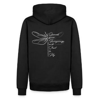 Libelle aile & voler inspiration motivation - Sweat à capuche Premium bio Homme - noir - Dos - Nico (187cm)