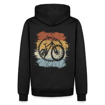 Cadeau velo vtt vintage retro VTT - Sweat à capuche Premium bio Homme - noir - Dos - Nico (187cm)