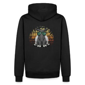Hipster, roi de la jungle, lunettes de soleil en tapir - Sweat à capuche Premium bio Homme - noir - Dos - Nico (187cm)