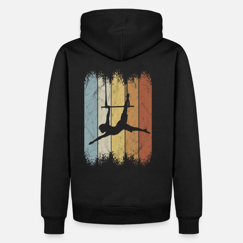 Rétro 80 Cirque Trapez air-art silhouette - Sweat à capuche Premium bio Homme - noir