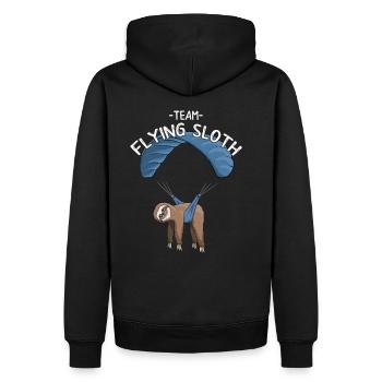 Faultier Team Flying Sloth Paragleiten Gleitschirm - Männer Premium Bio Hoodie - Schwarz - Hinten - Nico (187cm)