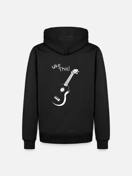 Uke dit! Neem dat! Ukulele instrument silhouet - Mannen Premium Bio hoodie - zwart