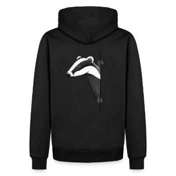 Master Grimbart dessin de blaireau drôle occasionnel - Sweat à capuche Premium bio Homme - noir - Dos - Nico (187cm)