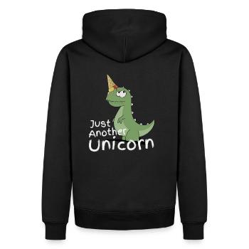 Just Another Unicorn dinosaure licorne avec glace - Sweat à capuche Premium bio Homme - noir - Dos - Nico (187cm)