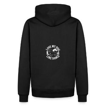 J’adore mon chien et la danse en ligne - Sweat à capuche Premium bio Homme - noir - Dos - Nico (187cm)