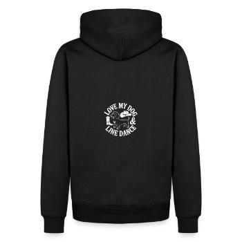 J’adore mon chien et la danse en ligne - Sweat à capuche Premium bio Homme - noir - Dos - Nico (187cm)