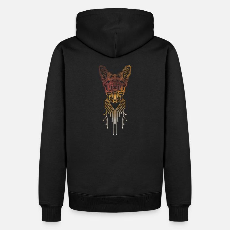 Chat Sphynx circuit imprimé - Sweat à capuche Premium bio Homme - noir