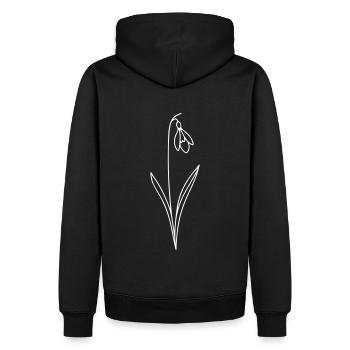 Grazile Glocken - Maiglöckchen Lineart - Männer Premium Bio Hoodie - Schwarz - Hinten - Nico (187cm)