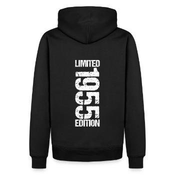 70e anniversaire 1955 Édition limitée - Sweat à capuche Premium bio Homme - noir - Dos - Nico (187cm)