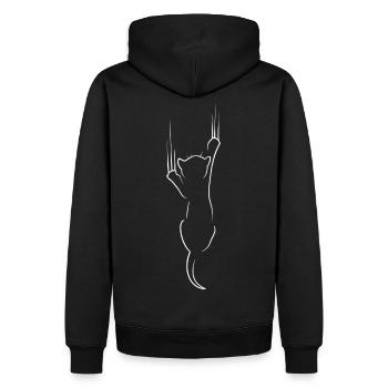 Chat noir griffures - Sweat à capuche Premium bio Homme - noir - Dos - Nico (187cm)