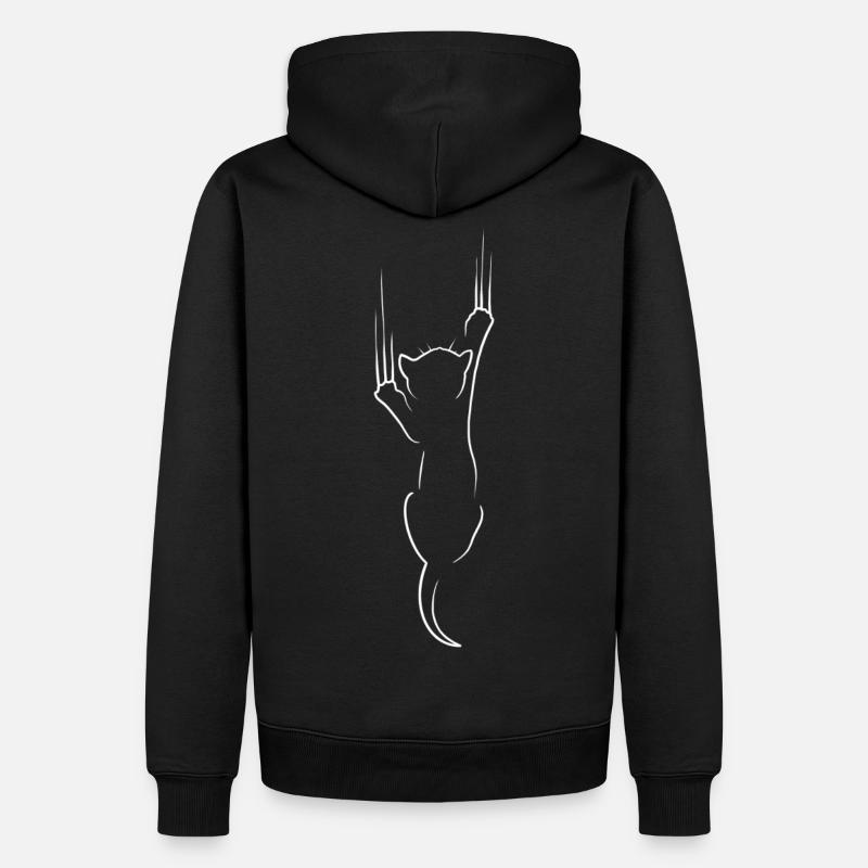 Chat noir griffures - Sweat à capuche Premium bio Homme - noir