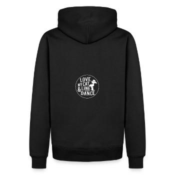 Ich liebe meine Katze und Line Dance - Männer Premium Bio Hoodie - Schwarz - Hinten - Nico (187cm)