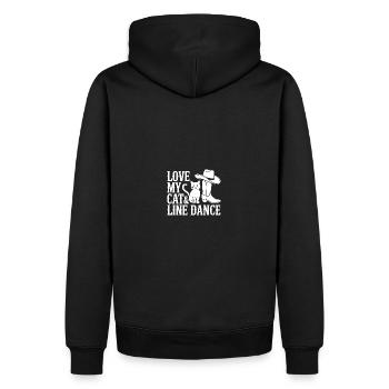 Ich liebe meine Katze und Line Dance - Männer Premium Bio Hoodie - Schwarz - Hinten - Nico (187cm)