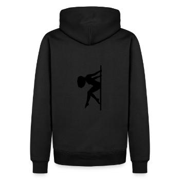 Thinker Pose Pole Trick - Men’s Premium Organic Hoodie - black - Back - Nico (187cm)