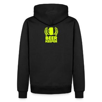 beer keeper with wreath and stein mug schooner - Men’s Premium Organic Hoodie - black - Back - Nico (187cm)