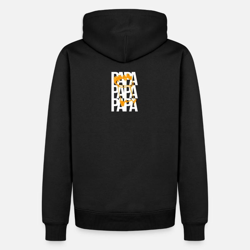 PAPA et dessin d'enfant - Sweat à capuche Premium bio Homme - noir