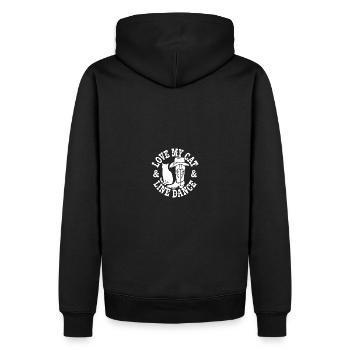 Ich liebe meine Katze und Line Dance - Männer Premium Bio Hoodie - Schwarz - Hinten - Nico (187cm)