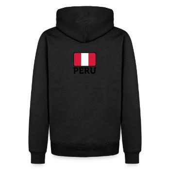 National Flag of Peru - Men’s Premium Organic Hoodie - black - Back - Nico (187cm)