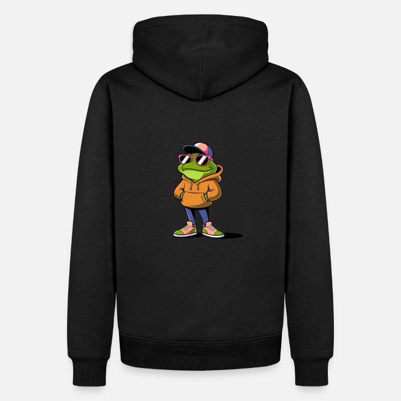 amoureux des grenouilles - Sweat à capuche Premium bio Homme - noir