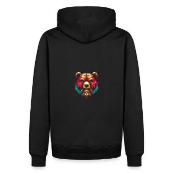 Maman ours et ours enfant - Sweat à capuche Premium bio Homme - noir - Dos - Nico (187cm)