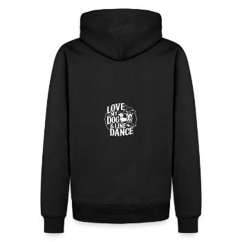 J’adore mon chien et la danse en ligne - Sweat à capuche Premium bio Homme - noir - Dos - Nico (187cm)