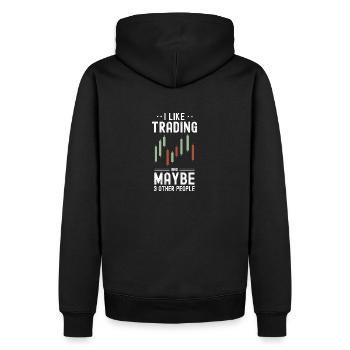 J’aime le trading et peut-être 3 autres personnes - Trader - Sweat à capuche Premium bio Homme - noir - Dos - Nico (187cm)