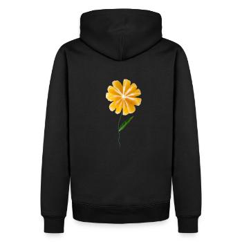 Fleur mandarine 01 - Sweat à capuche Premium bio Homme - noir - Dos - Nico (187cm)