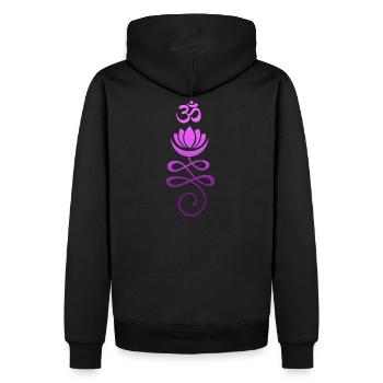 Symbole om ornemental - Sweat à capuche Premium bio Homme - noir - Dos - Nico (187cm)