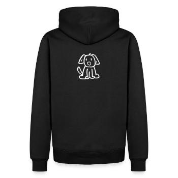 Dog - vector graphic = motif color changeable - Men’s Premium Organic Hoodie - black - Back - Nico (187cm)