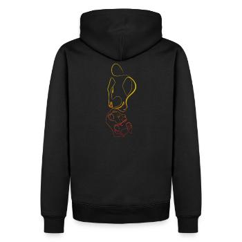 Lioness and lion cubs singlelinework - Men’s Premium Organic Hoodie - black - Back - Nico (187cm)