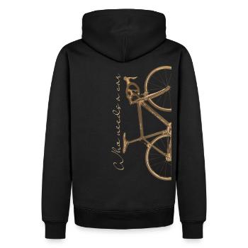 Sans voiture - Sweat à capuche Premium bio Homme - noir - Dos - Nico (187cm)