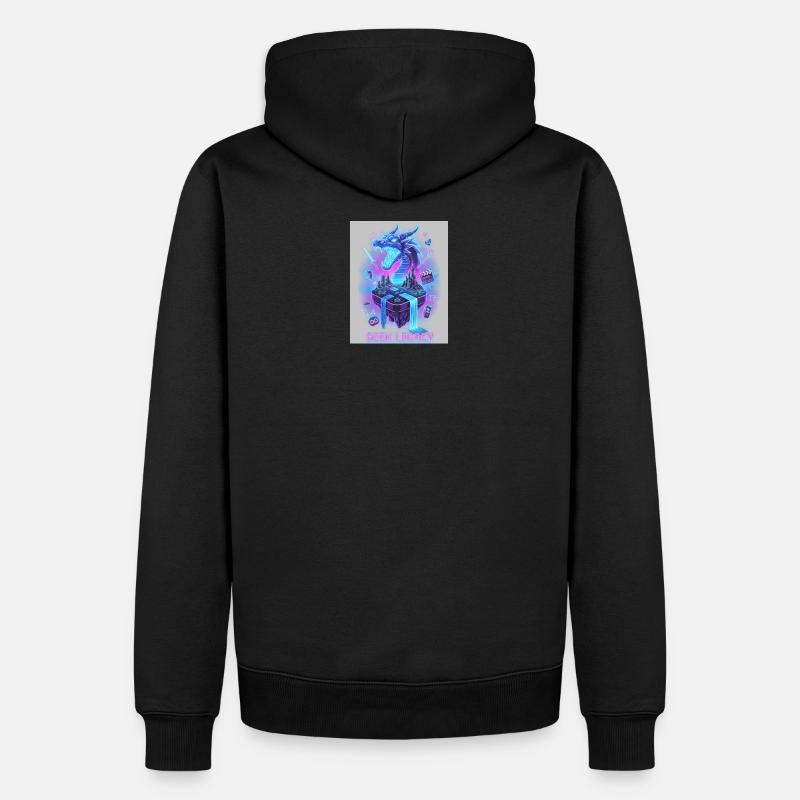 Dragon Neon sur Console Retro - Sweat à capuche Premium bio Homme - noir