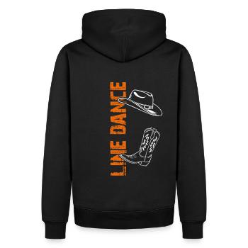Line Dance Design für Tänzer und Tanzgruppe - Männer Premium Bio Hoodie - Schwarz - Hinten - Nico (187cm)