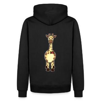 gfk Giraffe Herz Kinder Zoo Safari Geschenk - Männer Premium Bio Hoodie - Schwarz - Hinten - Nico (187cm)